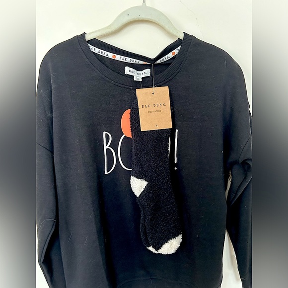 NWT Rae Dunn Boo! Crew Neck and Socks - Picture 3 of 3